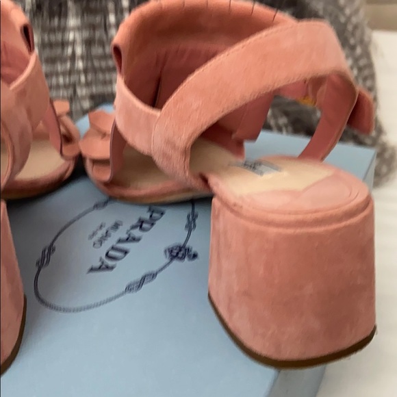 Prada Suede Pink Sandals Sz 8 - Picture 5 of 7
